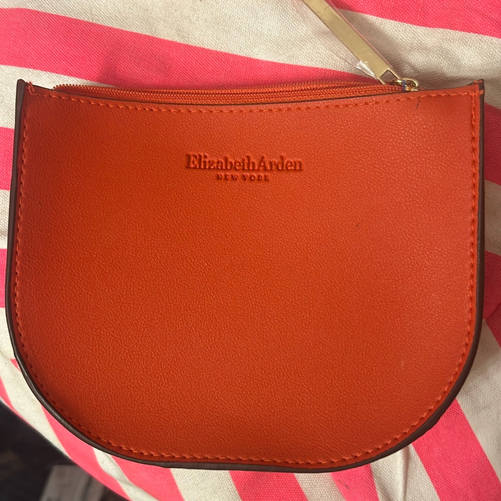 Elizabeth Arden Red Leather Zipper Pouch
